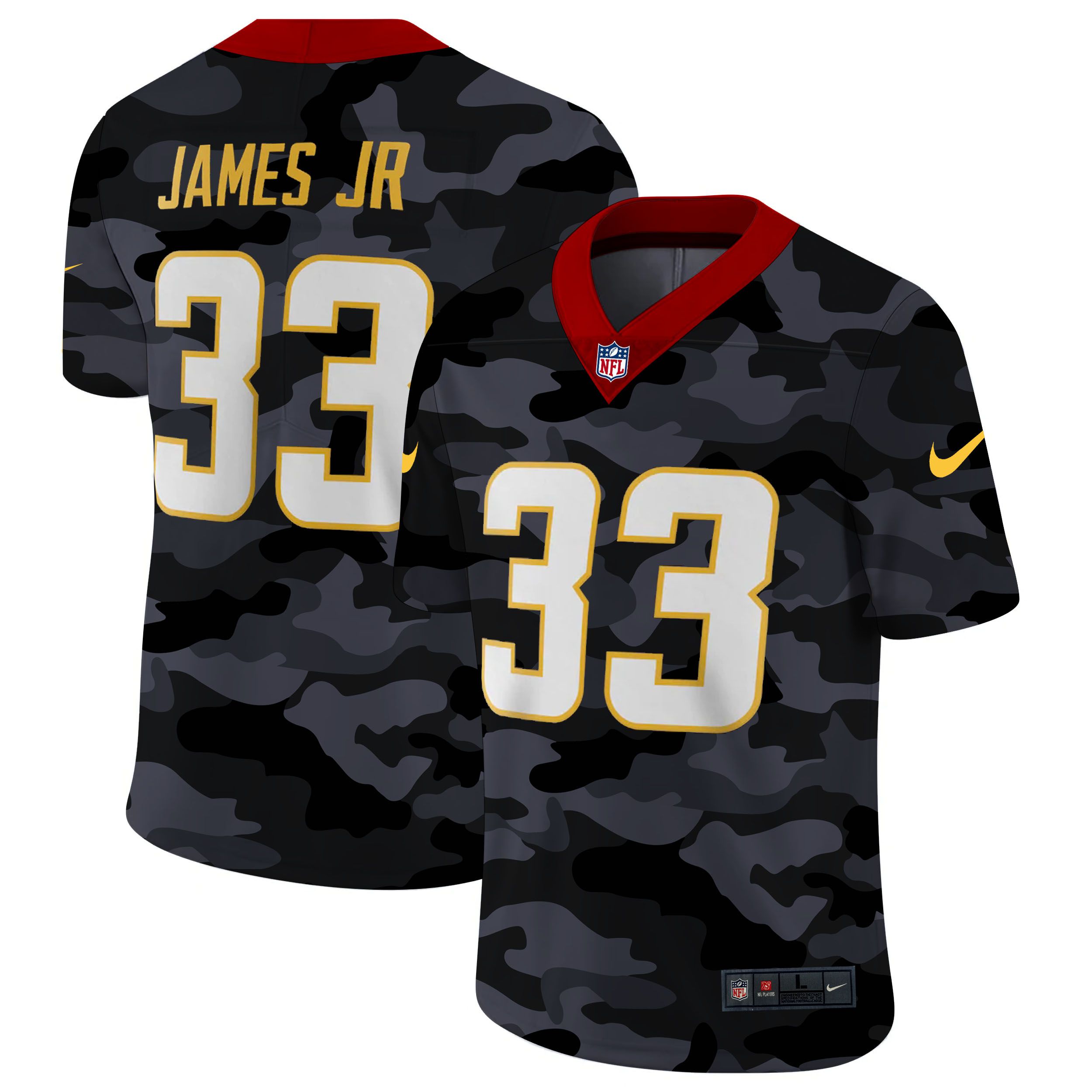 Men San Diego Chargers 33 James jr 2020 Nike 2ndCamo Salute to Service Limited NFL Jerseys